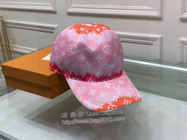 LV男女同款帽子 路易威登彩色漸變印花鴨舌帽棒球帽  mm1371